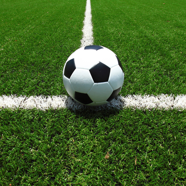Sahada futbol topu - Fotoğraf, Görsel