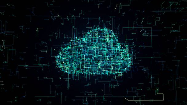 cloudtechnologie illustratie, symbool van IT-technologieën - Foto, afbeelding