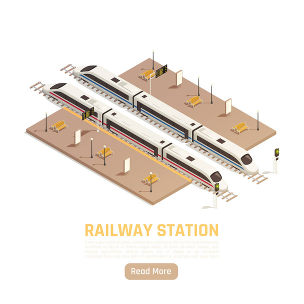 Railway Station Intercity Background - Vector, Image