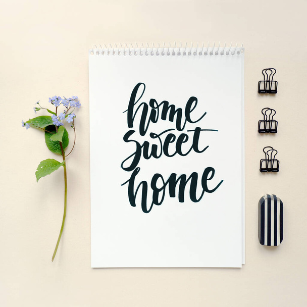 home sweet home, calligrafische achtergrond - Foto, afbeelding