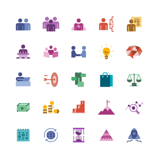 vector design of business-related icon bundle. flat style version.  - Vector, Image