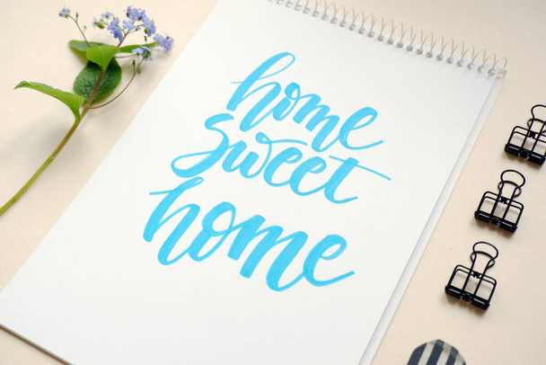home sweet home, calligraphic background - Photo, Image