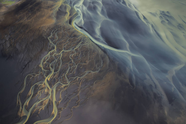 Αεροφωτογραφία των ποταμών Glacier στην Ισλανδία - Φωτογραφία, εικόνα