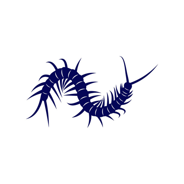 Stonožkové logo vektorové design šablony, Silueta Stonožka logo zvíře, Ilustrace - Vektor, obrázek