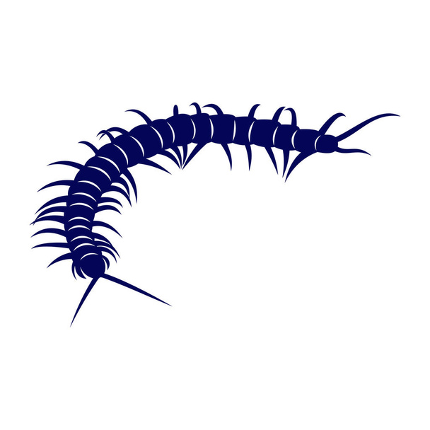 Plantilla de diseño de vectores de logotipo de ciempiés, Silhouette Centipede logo animal, Ilustración
 - Vector, imagen