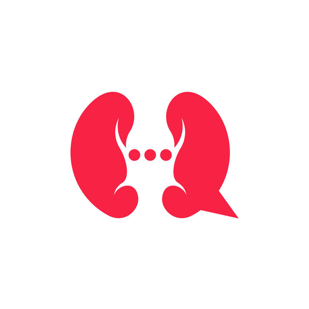 チャット腎臓ロゴデザインインスピレーションテンプレートベクトル - ベクター画像