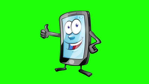Baş parmaklı eğlenceli cep telefonu karikatürü - Video, Çekim