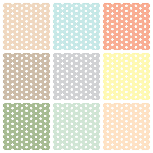 zestaw wzorców wzór bezszwowe polka dot - Wektor, obraz