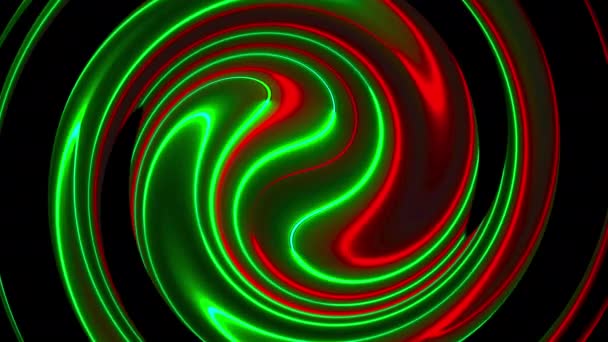 Computer generated abstract twist background. 3D rendering circular merger of neon color lines. - Footage, Video
