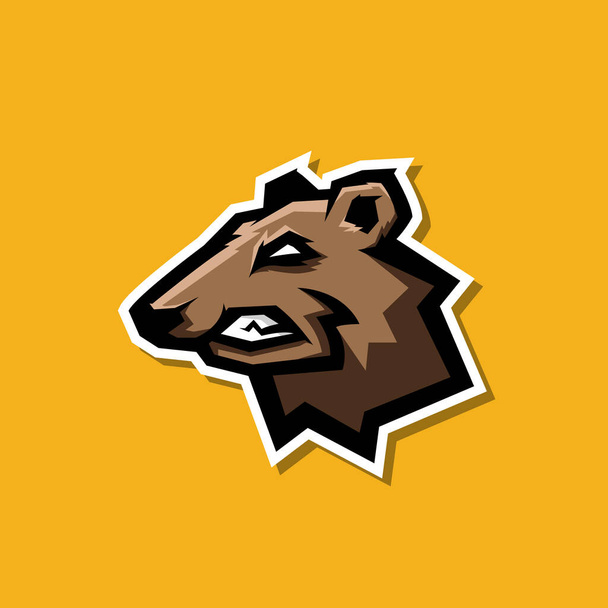Bir spor takımı için kızgın ayı maskotu logosu - Vektör, Görsel