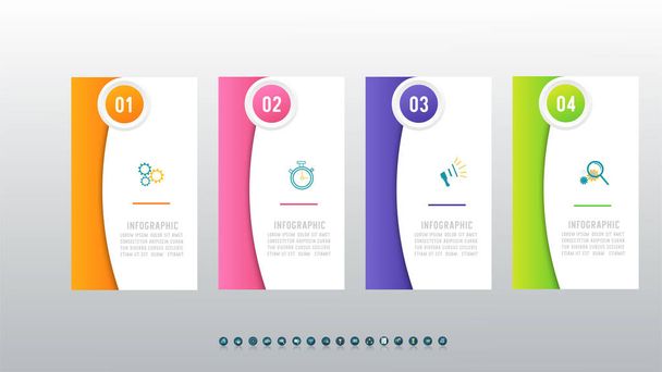 Design Business template infographic chart element with place date for presentations. - Vetor, Imagem