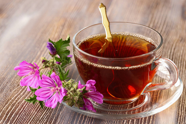 Чай мальва лесной; чай хибискус - Фото, изображение