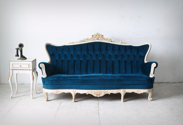 Moderni ruokasali sininen sohva - renderöinti
 - Valokuva, kuva