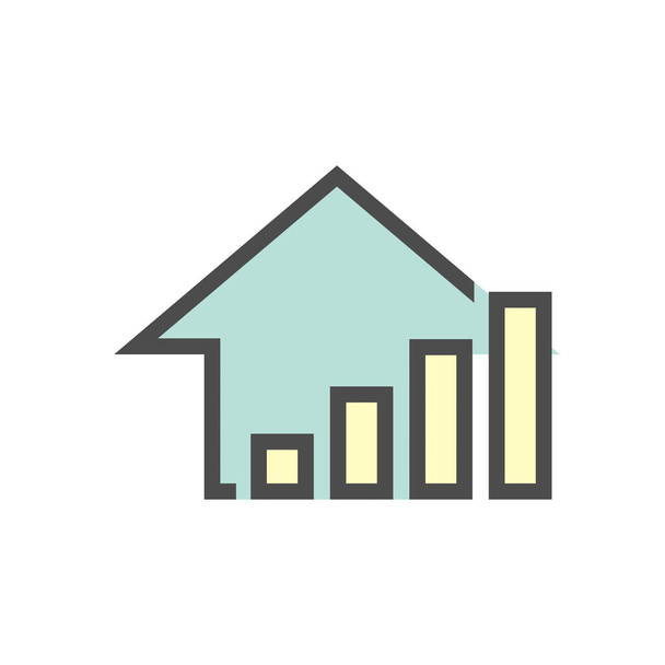 Real estate business and investment growing up vector icon design. - Vetor, Imagem