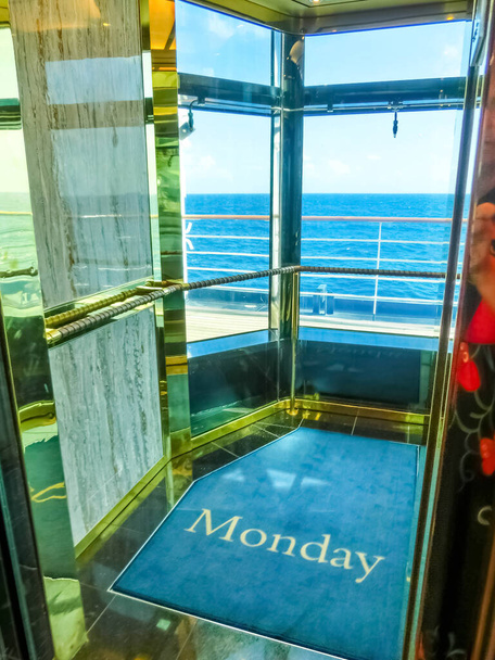Fort Lauderdale - December 9, 2019: The fragment of interior of Holland America cruise ship Eurodam at seaport Port Everglades at Fort Lauderdale, Florida - Photo, Image