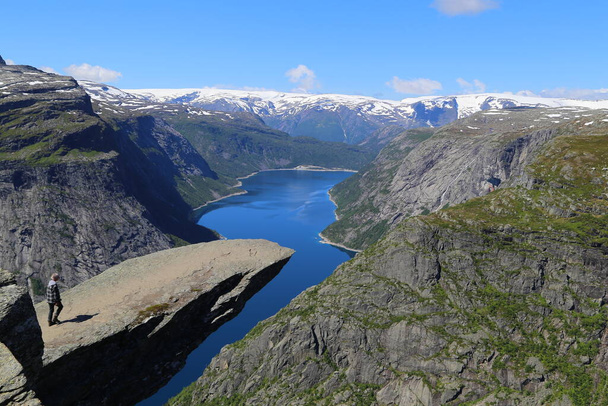 Trolltunga, Troll's tongue rock, Norway - Φωτογραφία, εικόνα