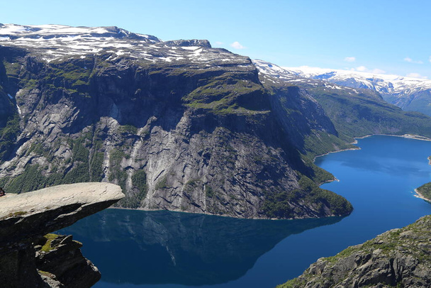 Trolltunga, Troll's tongue rock, Norway - Фото, изображение