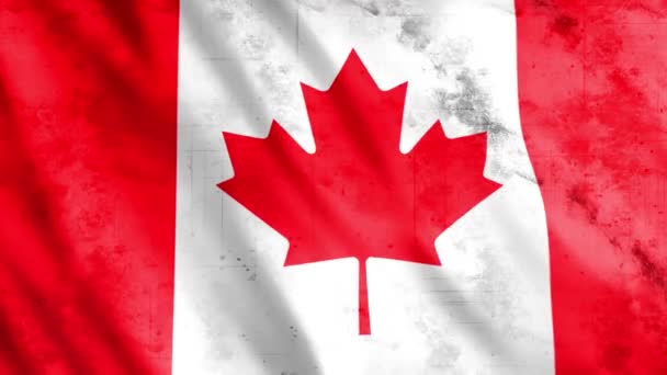 Canada Flag Grunge Animation, Full HD, 1920x1080 Pixels, Extend the duration as per the requirement with Seamless Loop - Footage, Video