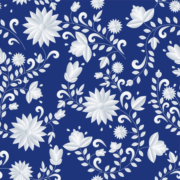 Floral pattern, Seamless texture with flowers, Vector seamless female textile pattern, for fabric design - Вектор, зображення