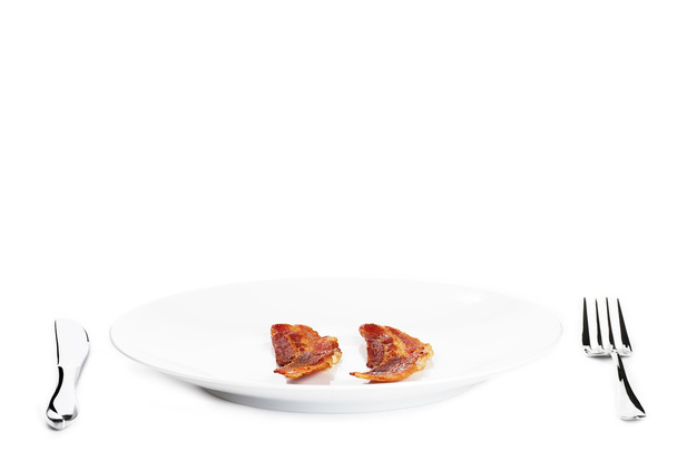 Two bacon on a plate - Φωτογραφία, εικόνα