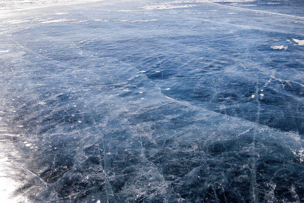 Gelo incrível gelo transparente no lago Baikal
 - Foto, Imagem