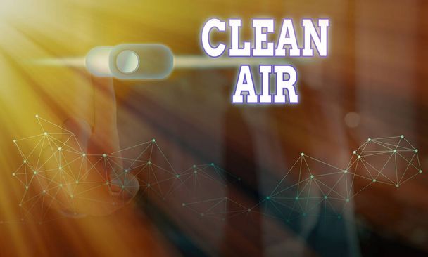Escritura a mano conceptual que muestra Clean Air. Foto texto de negocios aire que no tiene niveles nocivos de suciedad y productos químicos en él
. - Foto, Imagen
