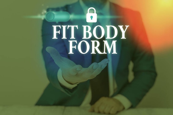 Textzeichen mit der Form Fit Body. Konzeptfoto bezieht sich auf einen Körper, der perfekt auf Form und Kontur abgestimmt ist. - Foto, Bild