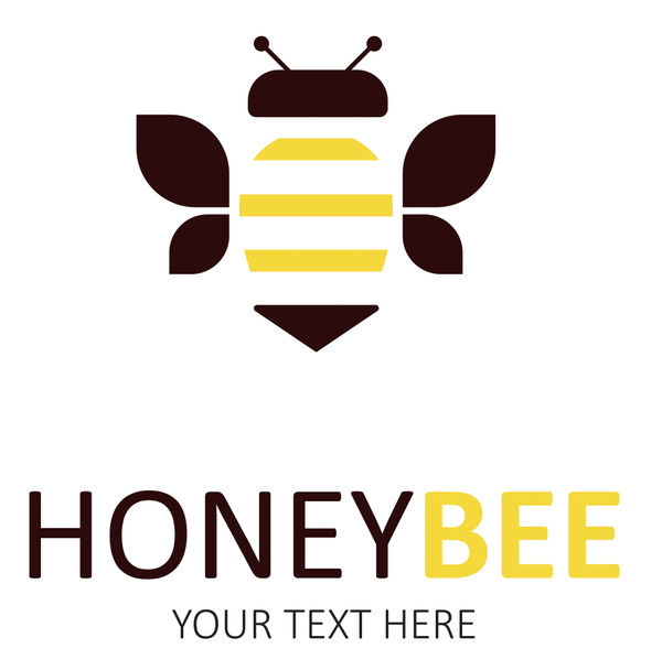 Logo pszczoły dla biznesu w płaskim stylu na białym tle - Zdjęcie, obraz