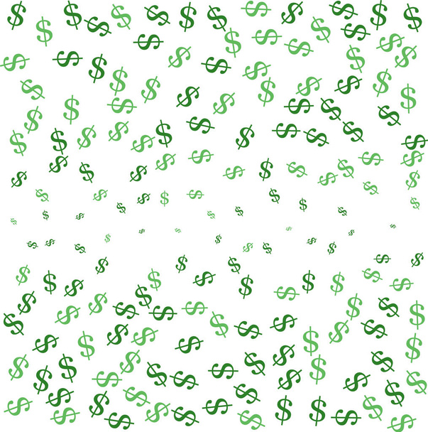 Tmavě zelené vektorové pozadí se známkami dolarů. Moderní geometrická abstraktní ilustrace s bankovními symboly. - Vektor, obrázek