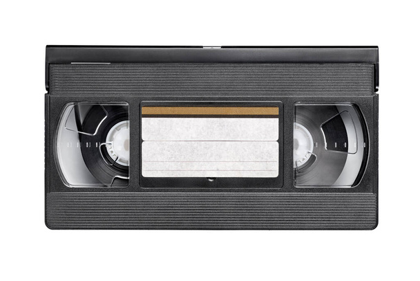 Preto VHS fita de vídeo cassete isolado no fundo branco
 - Foto, Imagem