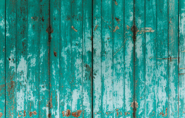 Stará tyrkysová textura dveří z pastelového dřeva - Fotografie, Obrázek