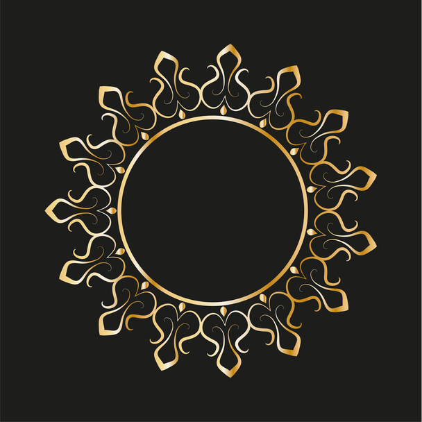 Round ornamental frame, vector illustration. - Vector, Image
