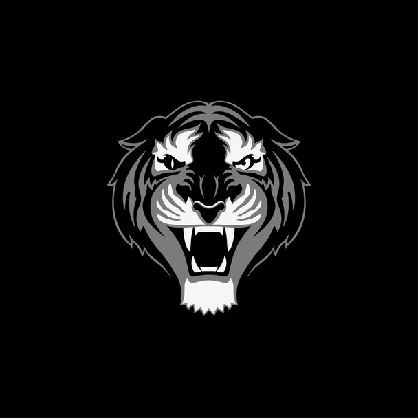 Tiger hoofd logo teken embleem vector illustratie - Vector, afbeelding
