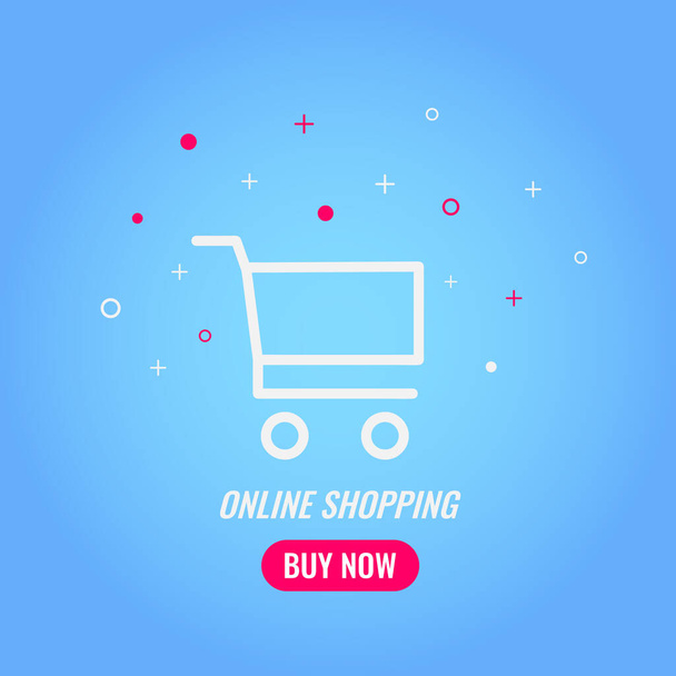 Online shopping buy now with basket, online order tracking, delivery home and office - ベクター画像