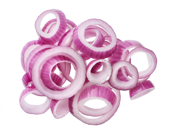 Sliced red onion rings cut out - Photo, Image