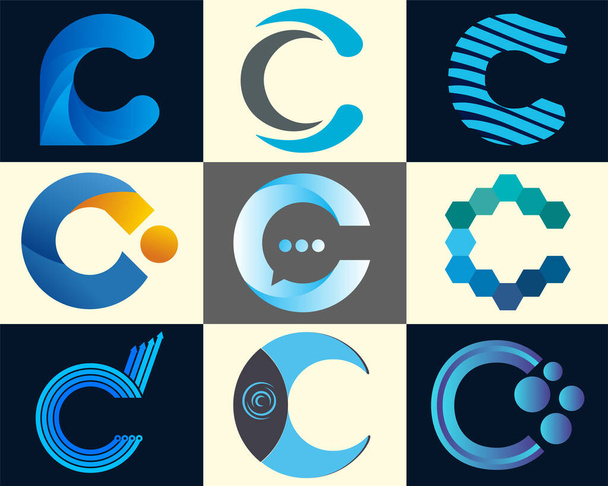 モダンな創造的なc文字のロゴデザイン。C型ロゴタイプ。C文字｜クリエイティブロゴデザインテンプレート. - ベクター画像
