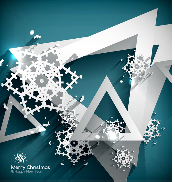 Holiday Paper 3d Snowflakes background - Vektör, Görsel