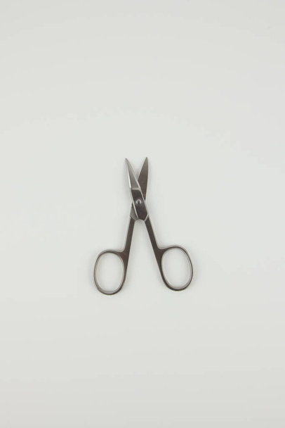 Scissors for manicure on a white background - Photo, Image