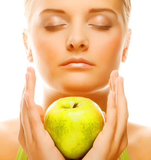 Beautiful woman with an apple - Foto, immagini