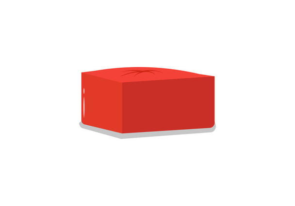Red pouf, furniture. - Vector, afbeelding