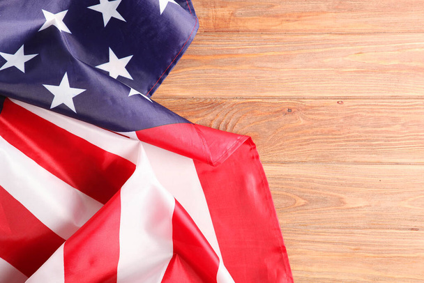 Fabric flag of america top view. - Фото, изображение