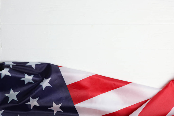 Fabric flag of america top view. - Fotoğraf, Görsel