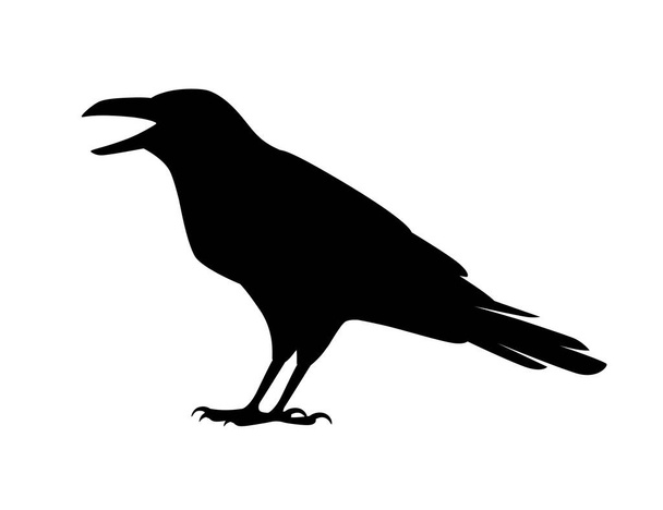 nero silhouette corvo uccello fumetto corvo disegno piatto vettore animale illustrazione isolato su sfondo bianco
. - Vettoriali, immagini
