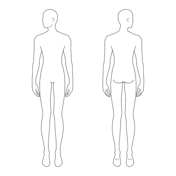 Fashion template of standing men.  - Vector, Image