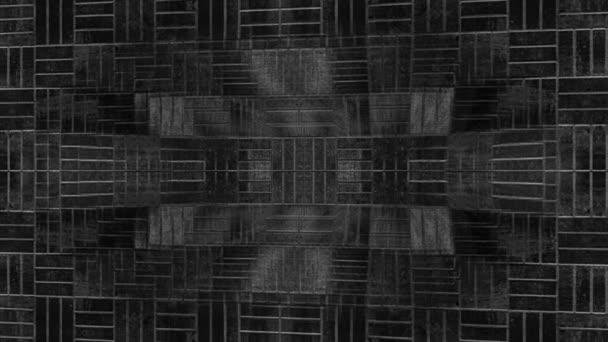 abstraktní paralaxní pozadí černé žulové dlaždice mozaiky geometrické tvary obdélníky čtverce a bloky - Záběry, video