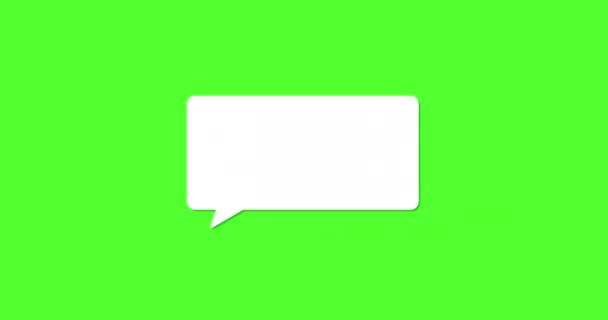 Burbuja de voz o chat en blanco con croma key (pantalla verde) para hablar en línea, mensajería o diálogo con el interlocutor. Puede ser útil para los medios sociales o noticiosos como concepto hablante. se desvanecen dentro y fuera
. - Imágenes, Vídeo