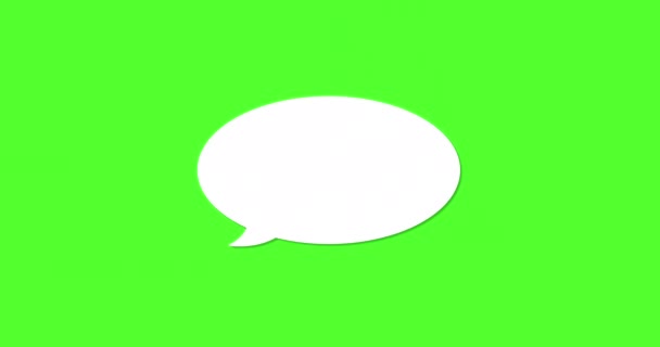 Blanco spraak- of chatbel met chroma-toets (groen scherm) voor online praten, berichten of dialoog met de gesprekspartner. Kan nuttig zijn voor sociale media of nieuwsmedia als sprekende concept. vervagen in en uit. - Video