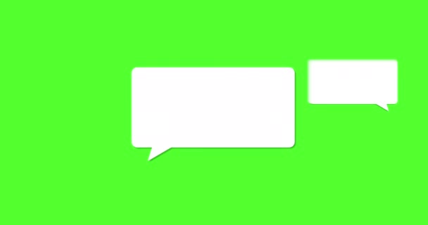 Discurso em branco ou bolhas de chat com tecla chroma (tela verde) para conversação online, mensagens ou diálogo com o interlocutor. Pode ser útil para mídias sociais ou de notícias como conceito de fala
.  - Filmagem, Vídeo