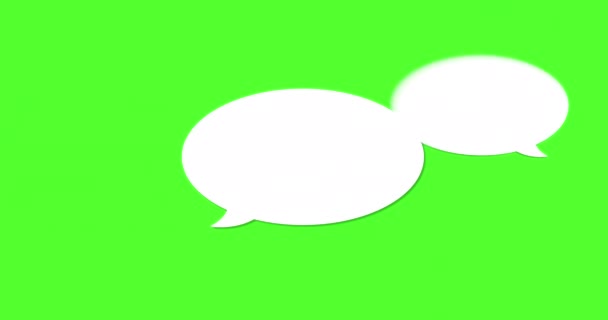 Burbujas de voz o chat en blanco con croma key (pantalla verde) para hablar en línea, mensajería o diálogo con el interlocutor. Puede ser útil para los medios sociales o noticiosos como concepto de habla
.  - Metraje, vídeo
