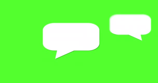 Blanco spraak- of chatbellen met chroma-toets (groen scherm) voor online praten, berichten of dialoog met de gesprekspartner. Kan nuttig zijn voor sociale media of nieuwsmedia als sprekende concept.  - Video